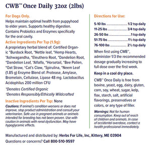 CWB™-Once Daily – Organic Daily Wellness for Dogs