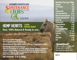 Hemp Hearts™ for Horses & Omega Rich Equine Nutrition