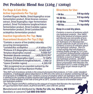 Pet Probiotic & Digestive Enzyme Blend – Gut Health Support for Dogs & Cats